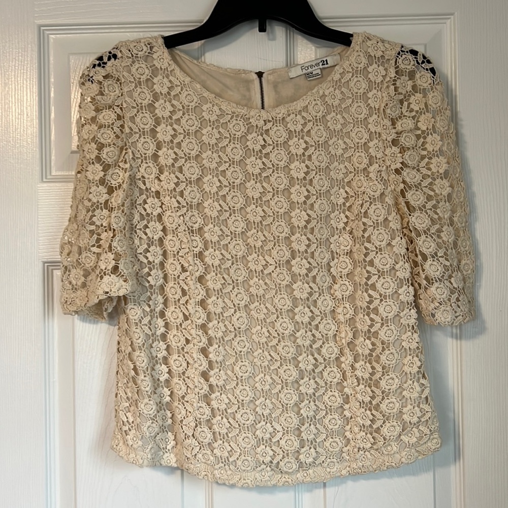 Lace Forever 21 Crop Blouse